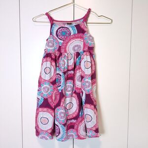 Tea Collection Girls 7 Pink Blue Purple Flowers Geometric Sundress Dress